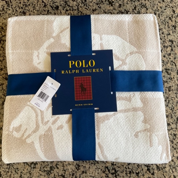 Ralph Lauren Home Bedding Polo Ralph Lauren Blanket Tan Plaid Polo Pony Player 5x70 Poshmark